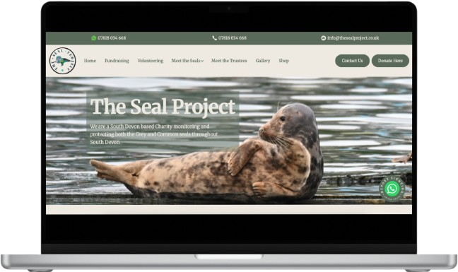 An image showing The Seal Project's Website, a website created by inwebdesign